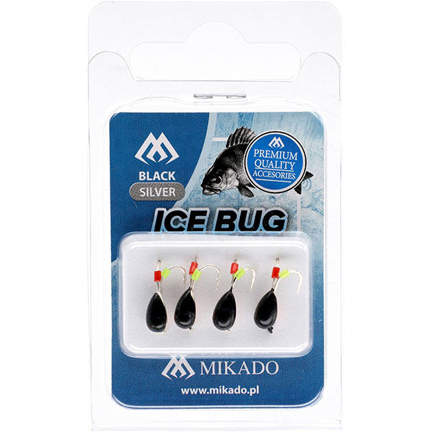 Мормышка Mikado Ice Bug вес 0,83 г., длина 9,5 мм. цвет черный/золотой