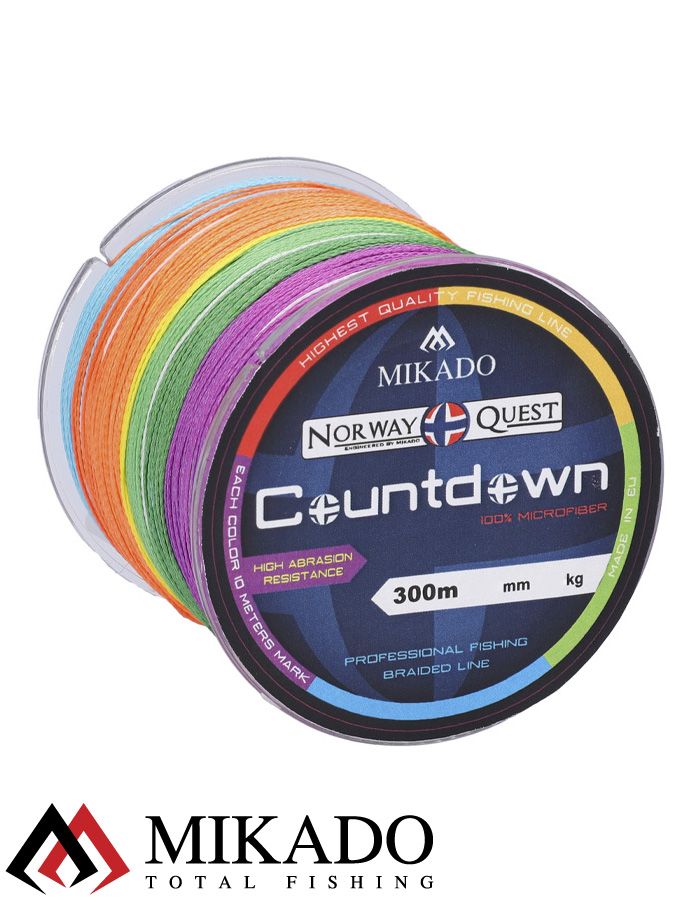 Плетеный шнур Mikado NORWAY QUEST COUNTDOWN 0,20 (300 м)-16,80 кг.