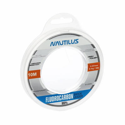 Леска Nautilus Fluorocarbon Shock leader 100% 0,351мм.,8,1кг, 10м.clean NEW