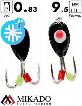 Мормышка Mikado Ice Bug вес 0,83 г., длина 9,5 мм. цвет черный