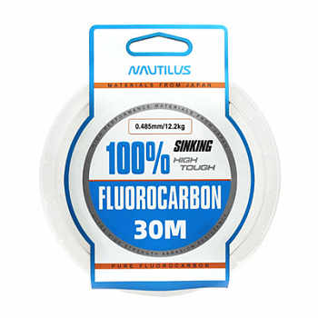 Леска Nautilus Fluorocarbon 100% 0,485мм.,12,2кг, 30м.clean NEW